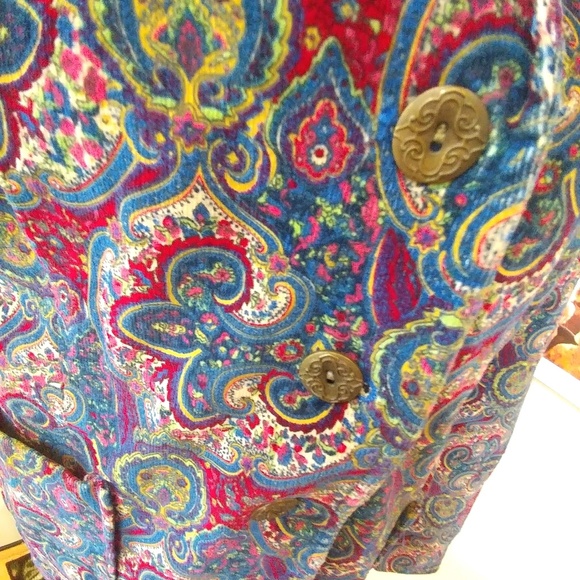 Women Paisley Print Blazer City Blues Koret Medium - Picture 2 of 7